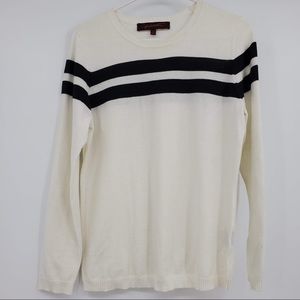 Hal Rubenstein Pullover Sweater Crew Black White